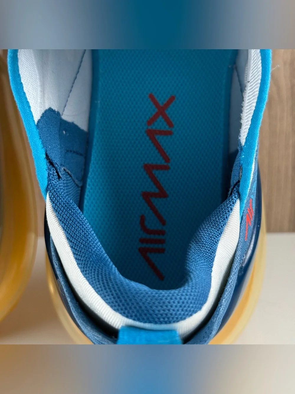 Nike Air Max 270 White Industrial Blue Citron Shoes FJ4000-100 Men’s Size 11.5
